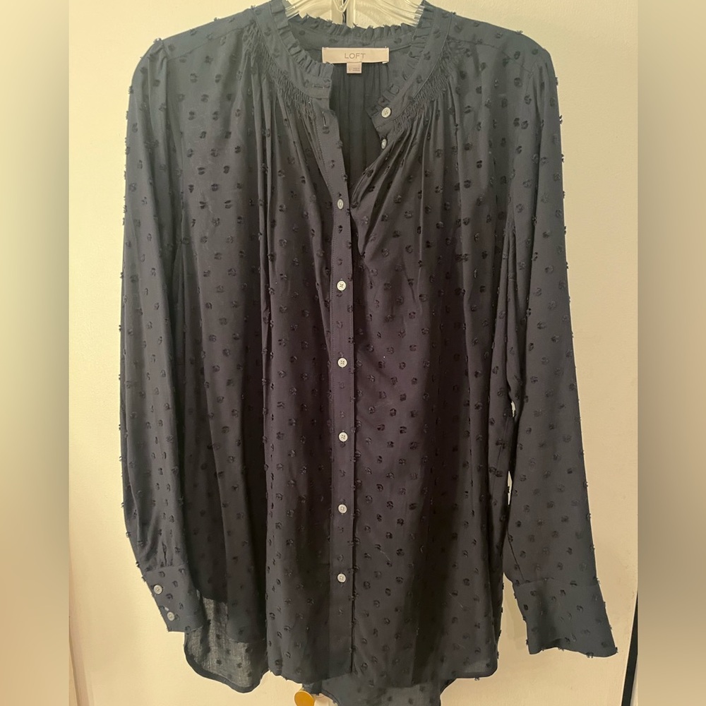 EUC loft forrest green blouse. Size large.